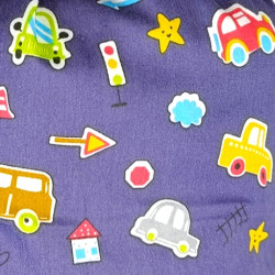 Bolsas de desayuno y merienda infantiles coches azul