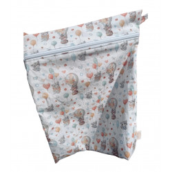 Bolsita impermeable infantil mapaches globos
