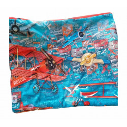 Braga de cuello infantil con estampado de aviones retro