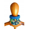 Cuello polar para niños con interior de forro polar azul y diseño de patinetes
