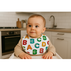 Babero 0-6 meses letras