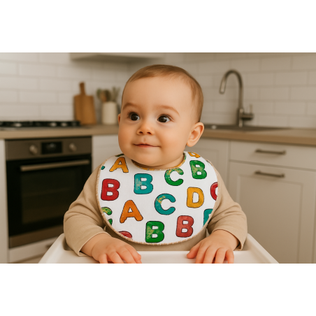 Babero 0-6 meses letras
