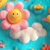 Babero 0-6 meses flores 3D